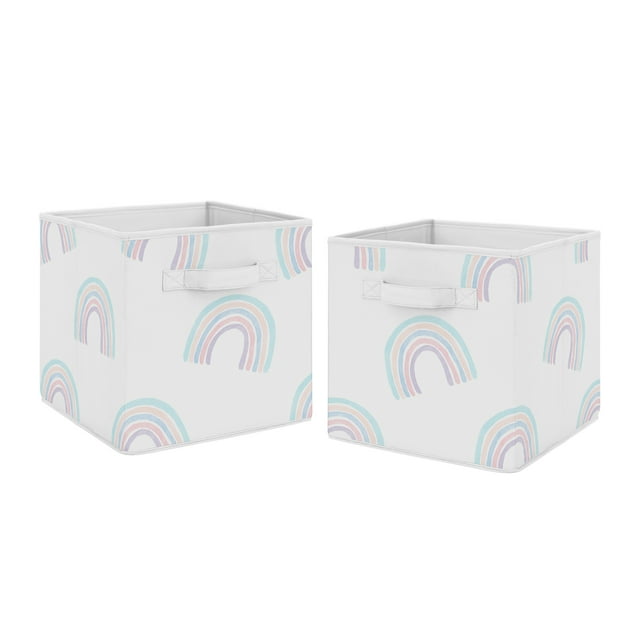 Rainbow Fabric Storage Bin (Set of 2) by Sweet Jojo Designs Sweet Jojo Designs