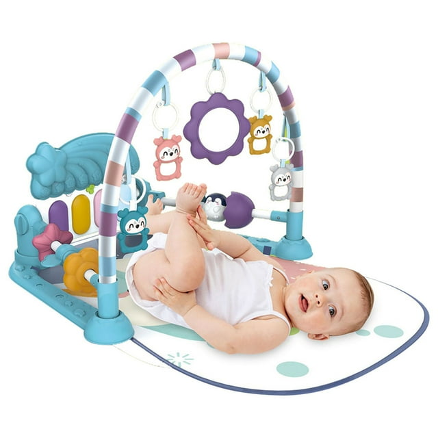 TEAYINGDE See Play Go 3-in-1 Fitness Rack with Music and Lights Baby Mat for Crawling, Blue Visit the TEAYINGDE Store