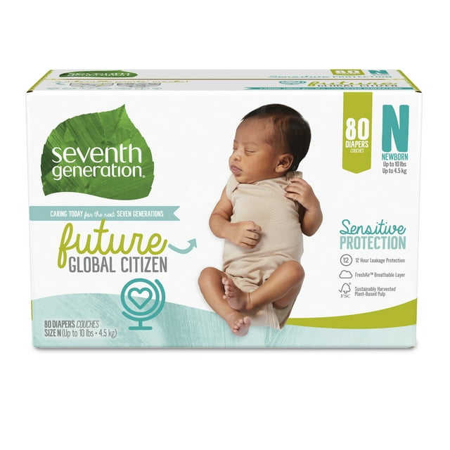 Seventh Generation Baby Diapers Newborn Diapers Newborn 80 count Seventh Generation