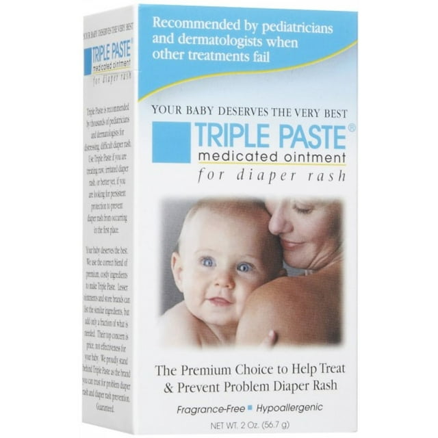 2 Pack - Triple Paste Medicated Ointment for Diaper Rash 2 oz Triple Paste