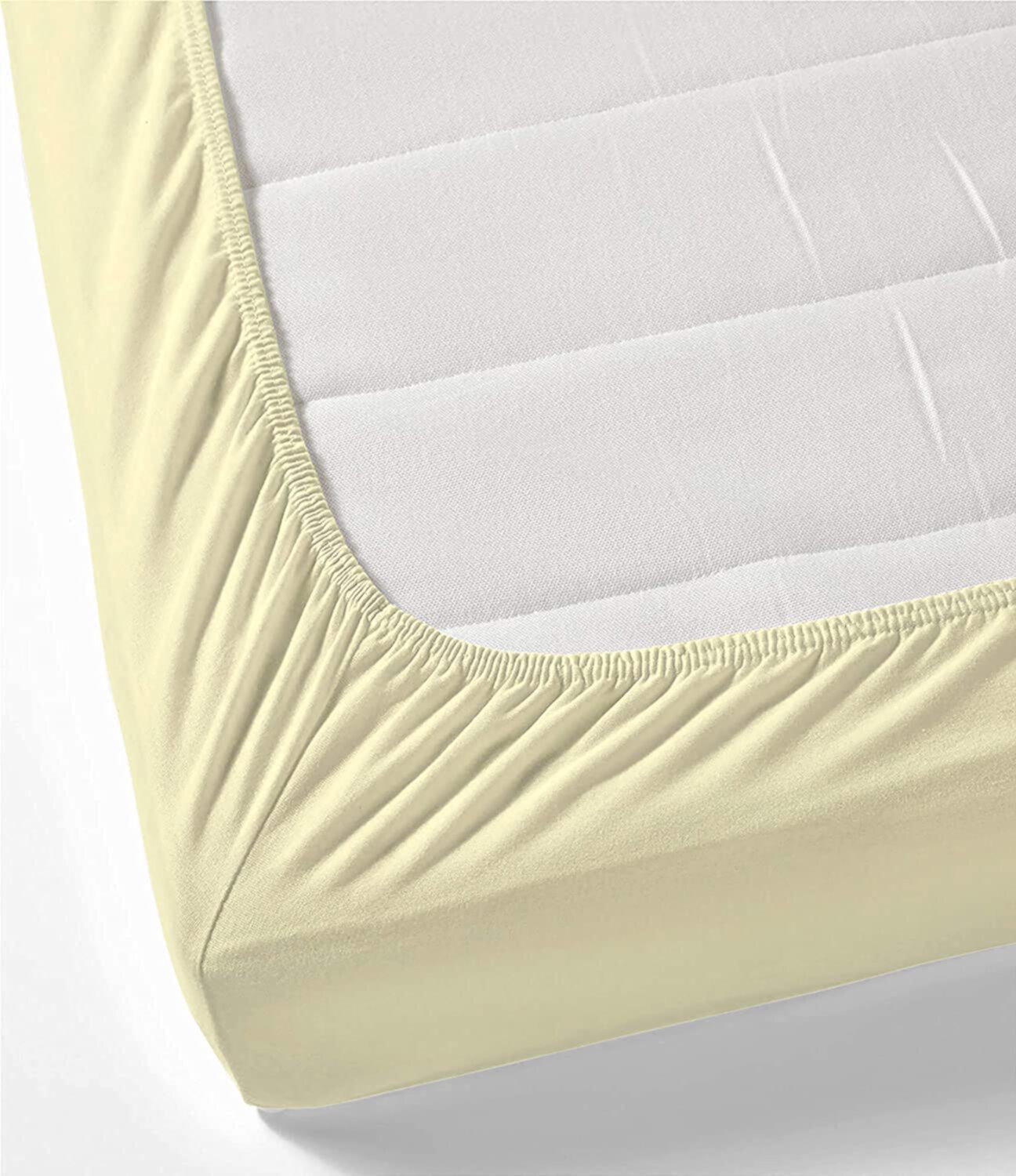 Family XL King Size Bed Sheet Set 4 Piece, 400 Thread Count, 12" Deep Pocket, 100% Egyptian Cotton, Sateen Finish, Extra Soft and Luxury - Ivory Solid. Bedding Begs