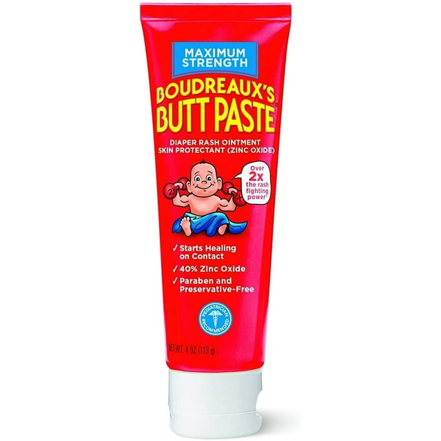 Boudreaux's Butt Paste Maximum Strength Diaper Rash Cream, Ointment for Baby, 4 oz Tube Visit the Boudreaux's Butt Paste Store