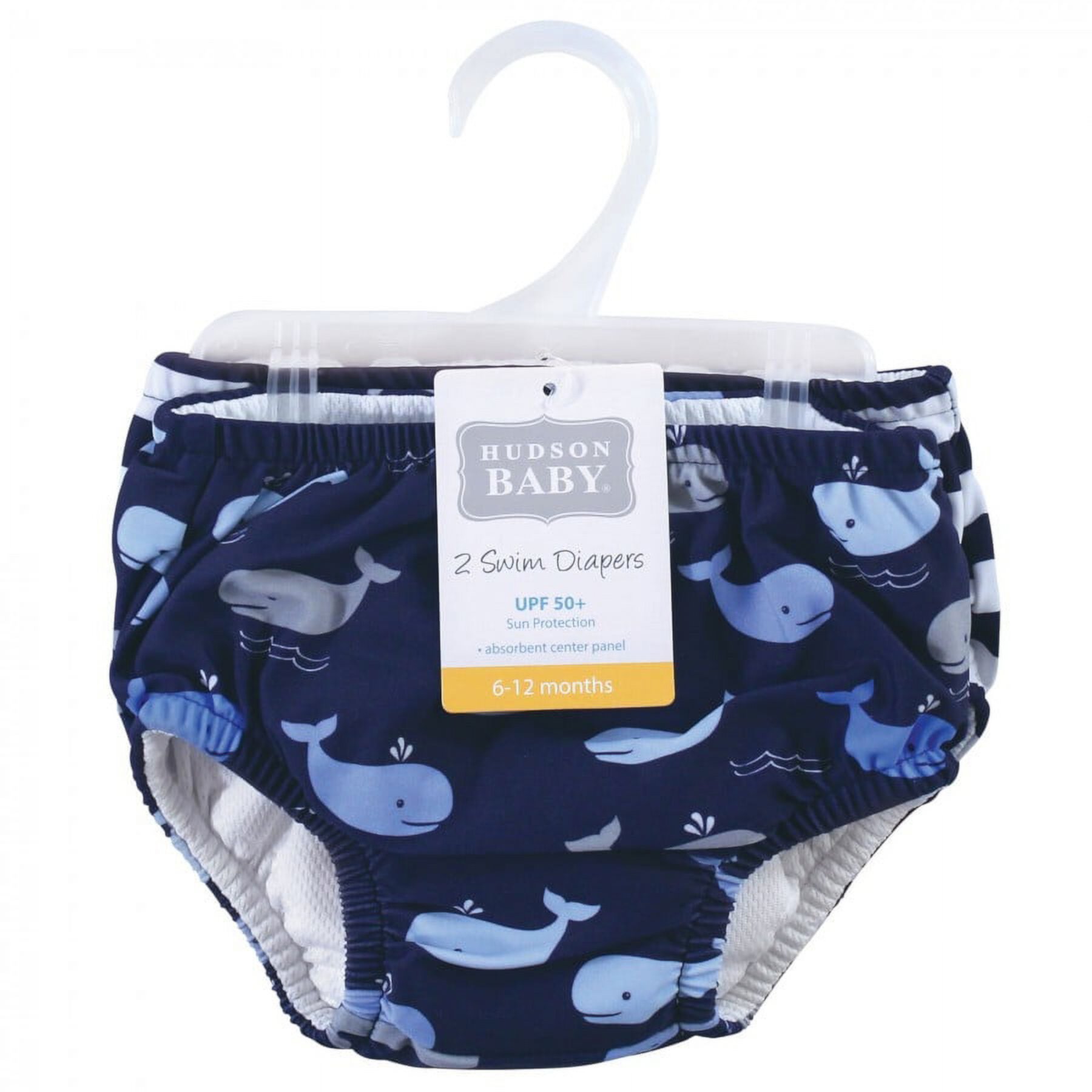 Hudson Baby Infant and Toddler Boy Swim Diapers, Whales, 12-18 Months Hudson Baby