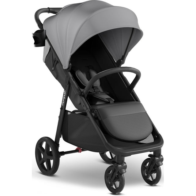 Mompush Nova Baby Stroller, Spacious Seat, Extra-Large UPF 50+ Canopy, Gray, 22LB, Unisex Mompush