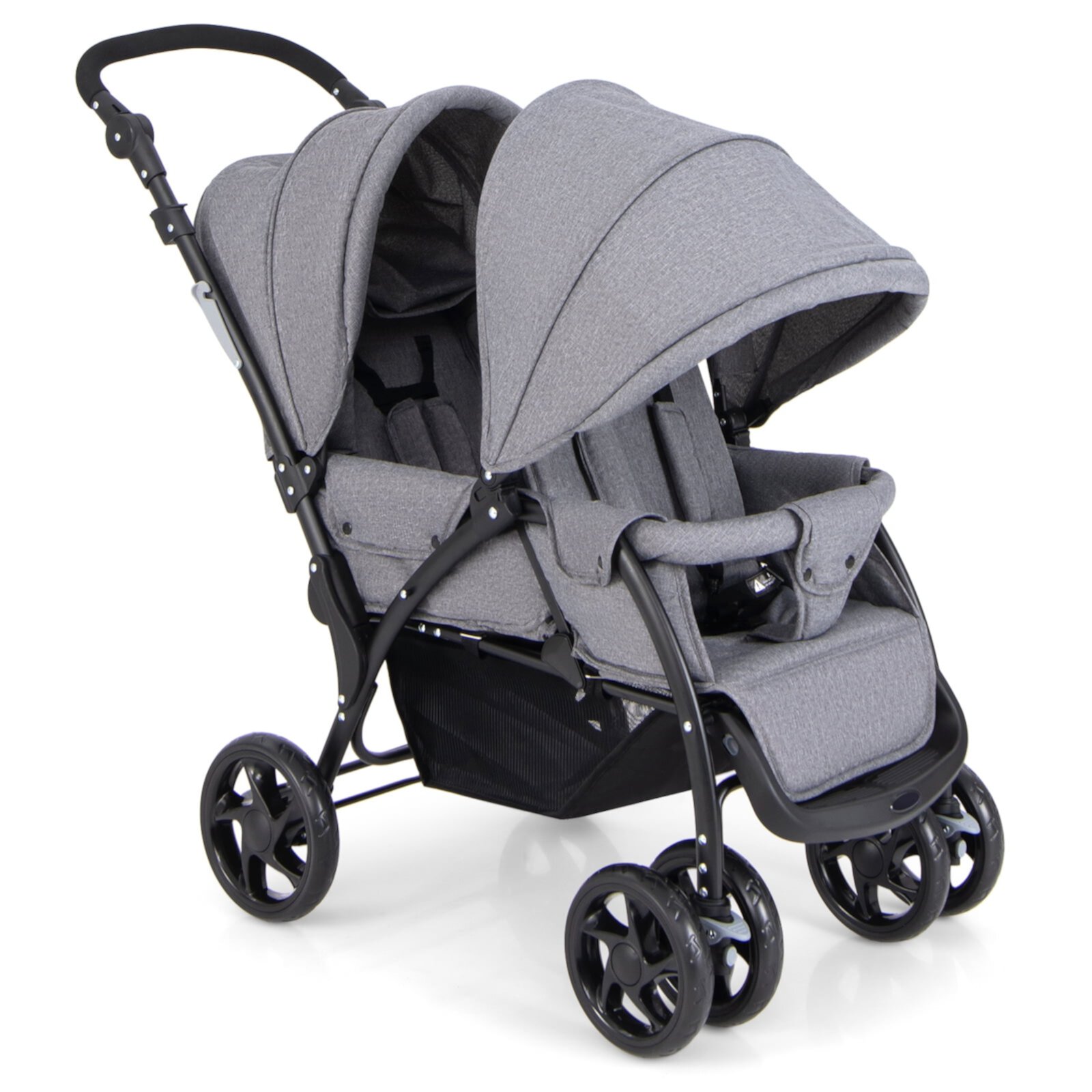 Costway Double Stroller Foldable Baby Twin Lightweight Travel Stroller Infant Pushchair Grey Costway