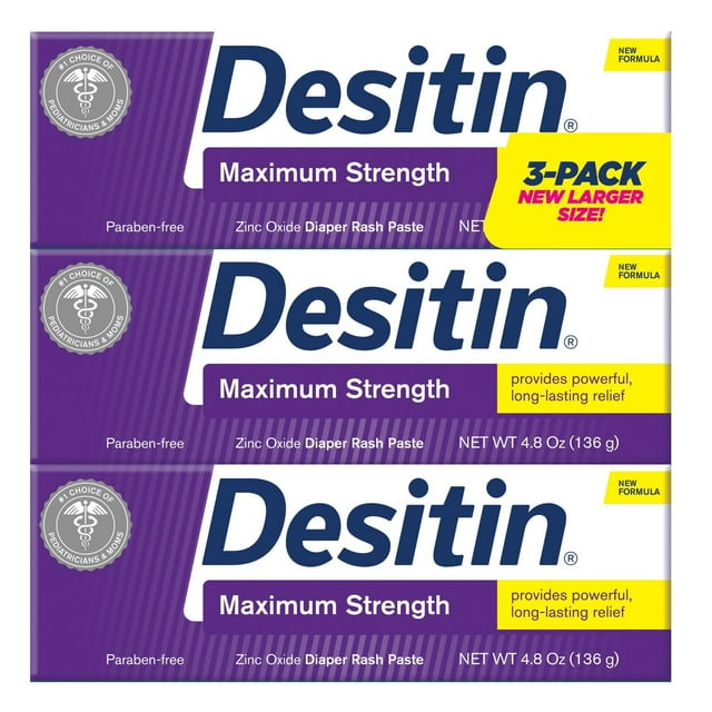 Desitin Pañal para Bebé Erupción Máxima Fuerza Pasta Original 3 pk/4.8 oz Desitin