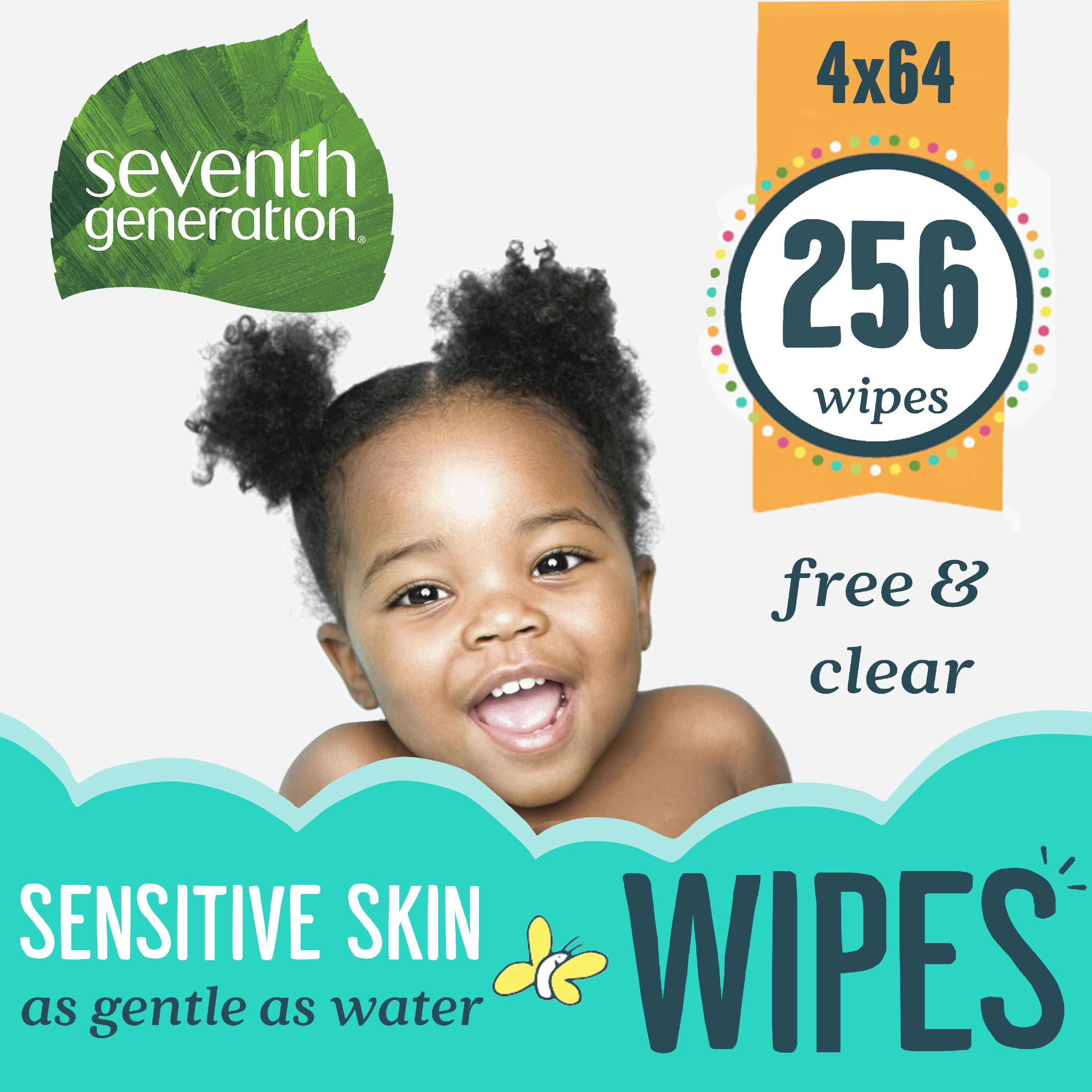 Seventh Generation Baby Wipes Refill Sensitive Protection Unscented baby wipes with Tape Seal 256 count Seventh Generation