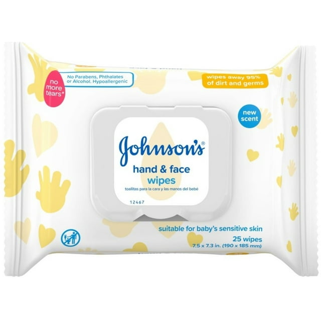 JOHNSON'S Hand & Face Wipes 25 Each Johnson's