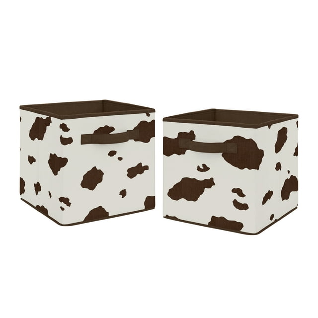 Wild West Cow Print Fabric Storage Cube by Sweet Jojo Designs Sweet Jojo Designs