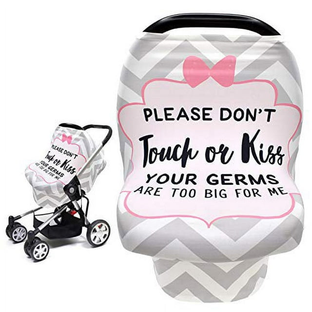 No Touch Sign Car Seat Cover for Babies, Mom Privacy Breastfeeding Scarf Shawl,Multi Use Infant Carseat Canopy for Blanket/Shopping Cart/High Chair/Stroller, Newborn Baby Shower Gifts for Metplus