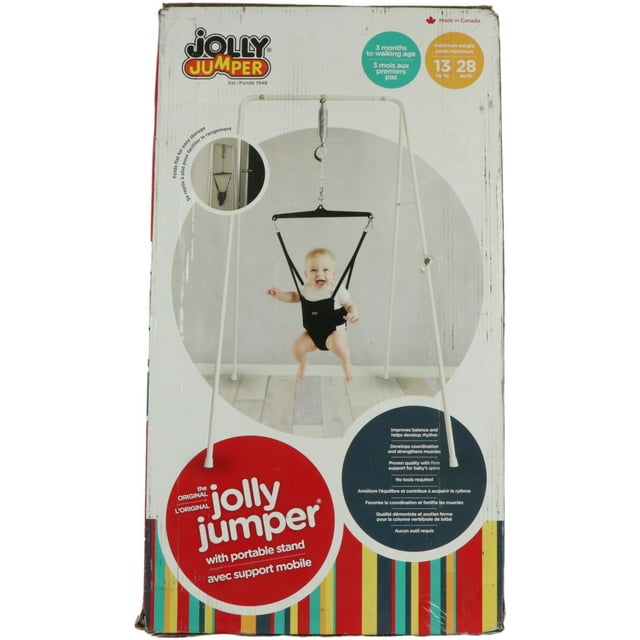 Jolly Jumper Exerciser with Portable Stand in White Jolly Jumper