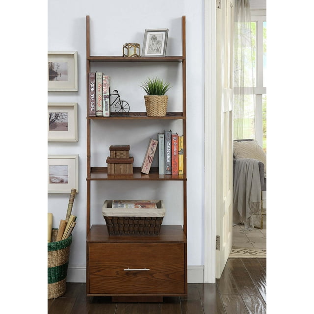 Convenience Concepts American Heritage Ladder Bookshelf with File Drawer, Multiple Colors Convenience Concepts