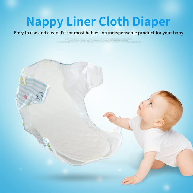 10pcs Cotton Reusable Soft Breathable Cloth Nappy Liner For Baby Infant Newborn Toddler(3 Layer) OTVIAP