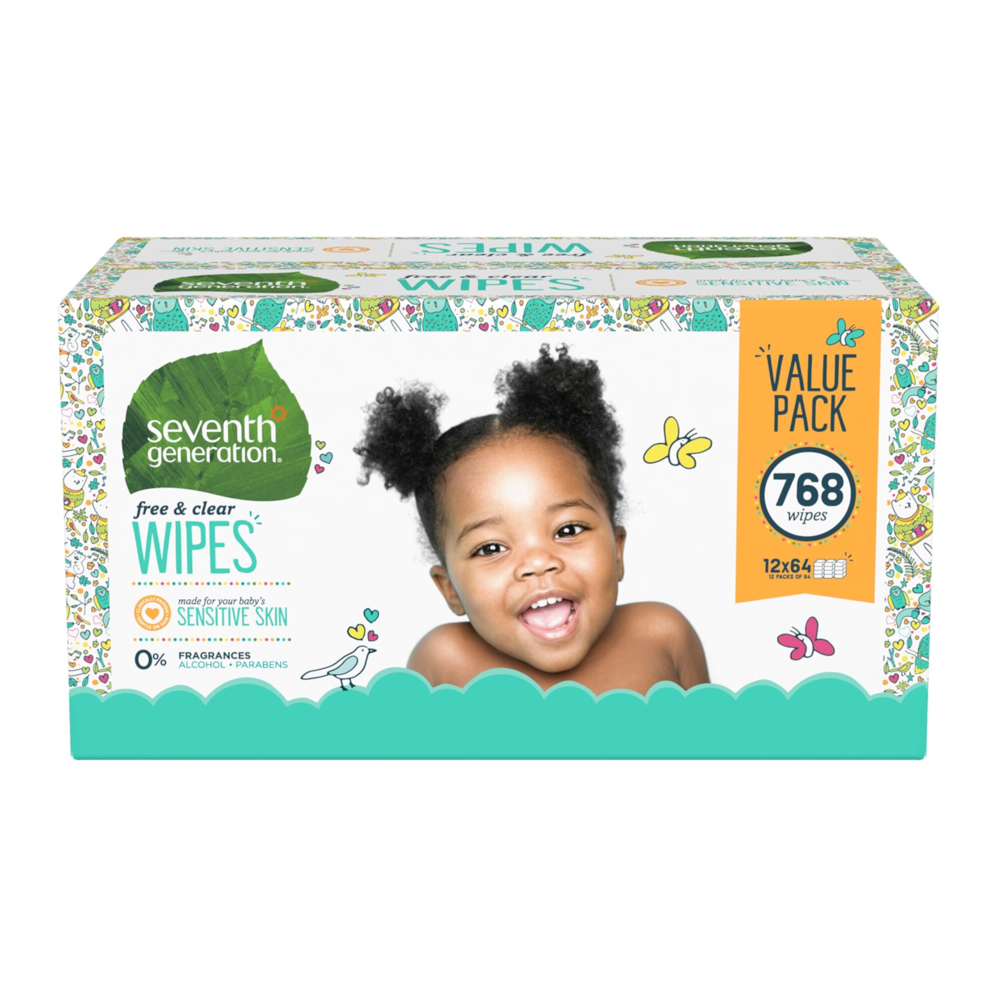 Seventh Generation Baby Wipes Sensitive Protection Diaper Wipes with Snap Seal 504 count Seventh Generation