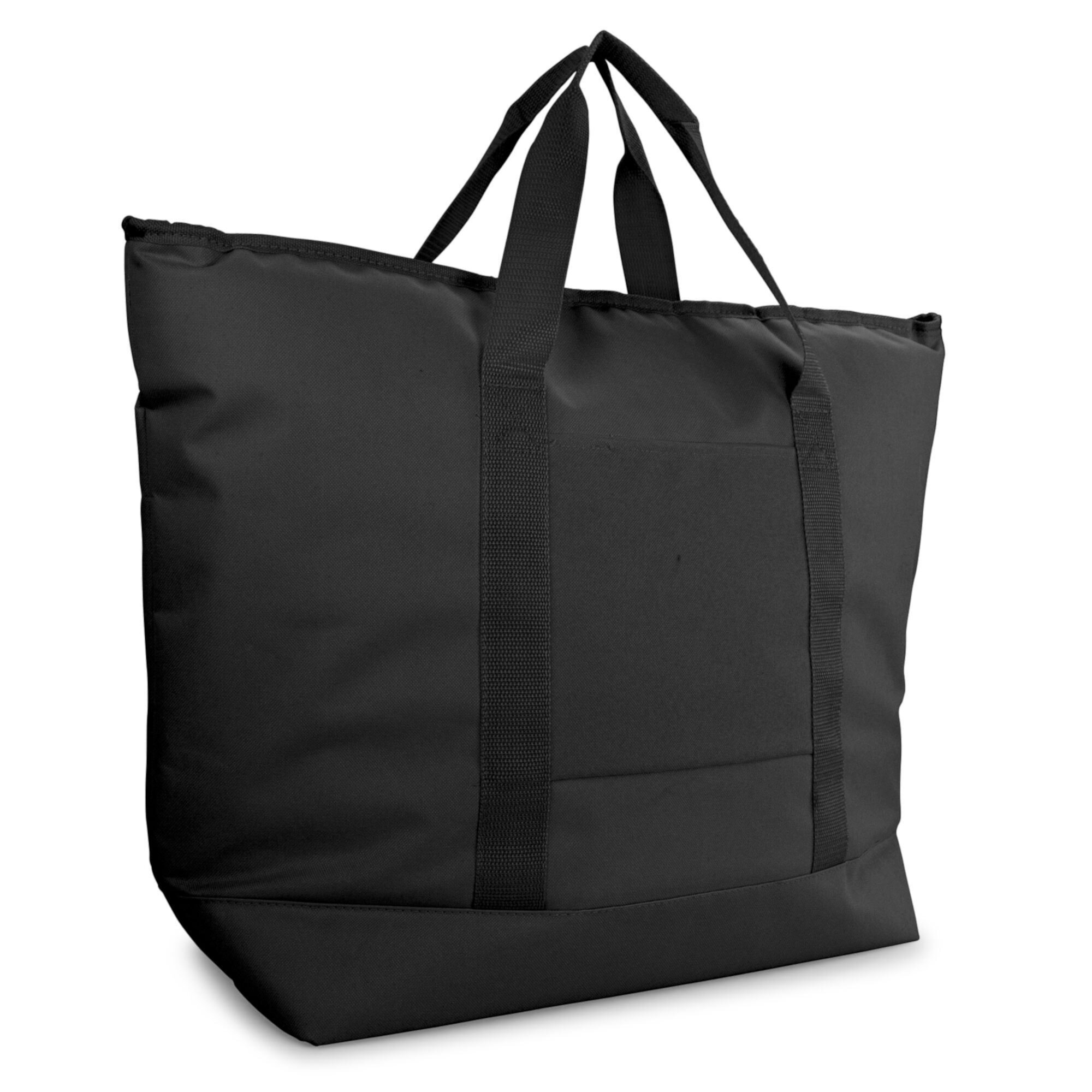 DALIX Large Cooler Tote Bag w/ Zipper Leakproof Bottom Carry Storage Diaper Bag (Black) DALIX