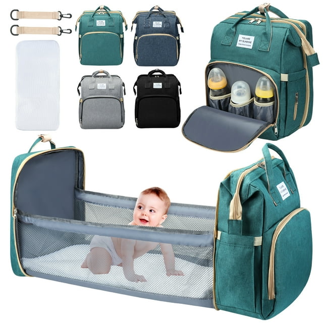 Diaper Bag Backpack,Multifunction 3 in 1 Waterproof Travel Back Pack,Baby Changing Bags with Changing Pad, Stroller Straps, Unisex, Blue Novashion