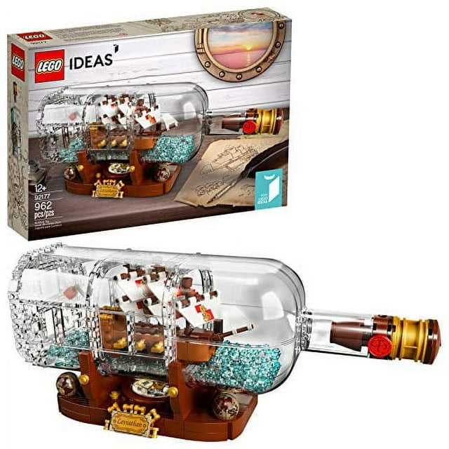 LEGO Ideas Ship in a Bottle 92177 Expert Building Kit, Snap Together Model Ship, Collectible Display Set and Toy for Adults (962 Pieces) Lego