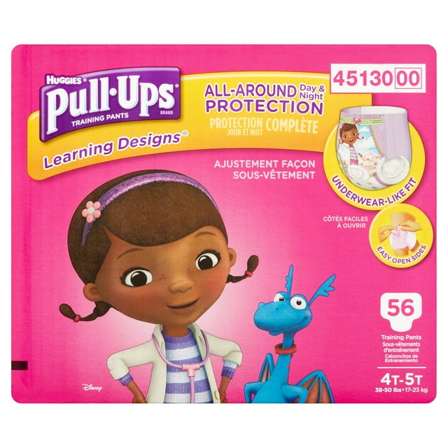 Pull-Ups Girls' Learning Designs Training Pants, Size 4T/5T, 56 Pants Huggies