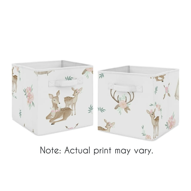 Deer Floral 2 Piece Fabric Storage Bins by Sweet Jojo Designs Sweet Jojo Designs