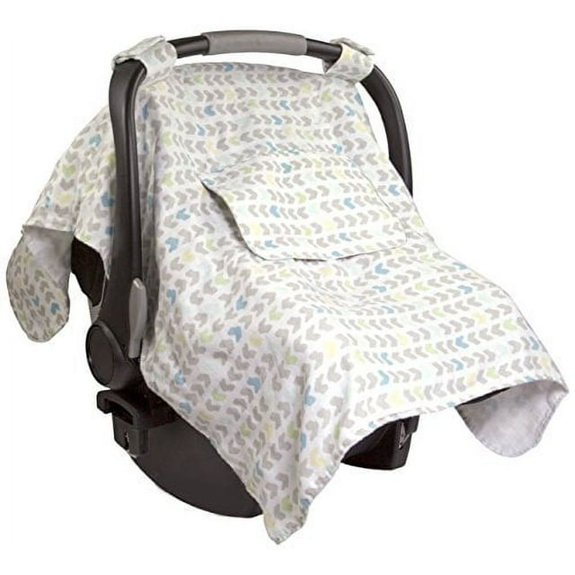 Summer Muslin Little Looks Car Seat Cover, Arrow Stripe Summer Infant