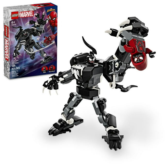 LEGO Marvel Venom Mech Armor vs. Miles Morales, Posable Action for Kids, Marvel Building Set with Minifigures, Travel Toy, Super Hero Battle Gift for Boys and Girls Aged 6 and Up, 76276 Lego