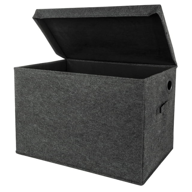 Sammy & Lou Kids' Felt Toy Chest, Toy Storage Box, Charcoal Gray Sammy & Lou