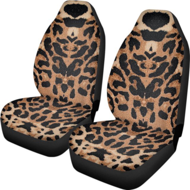 Vodetik Store Cheetah Print Car Seat Covers Front Seats Only, Universal Fit Front Bench Protection, Auto Seat Covers Vodetik Store