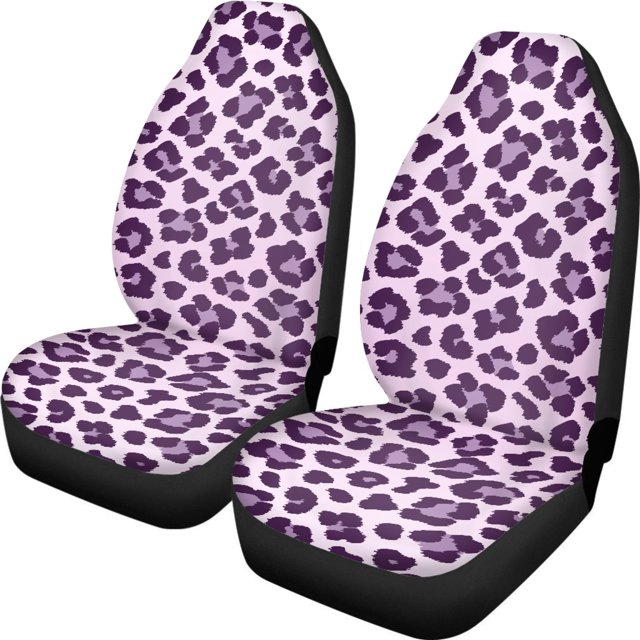 Vodetik Store Cheetah Print Car Seat Covers Front Seats Only, Universal Fit Front Bench Protection, Auto Seat Covers Vodetik Store