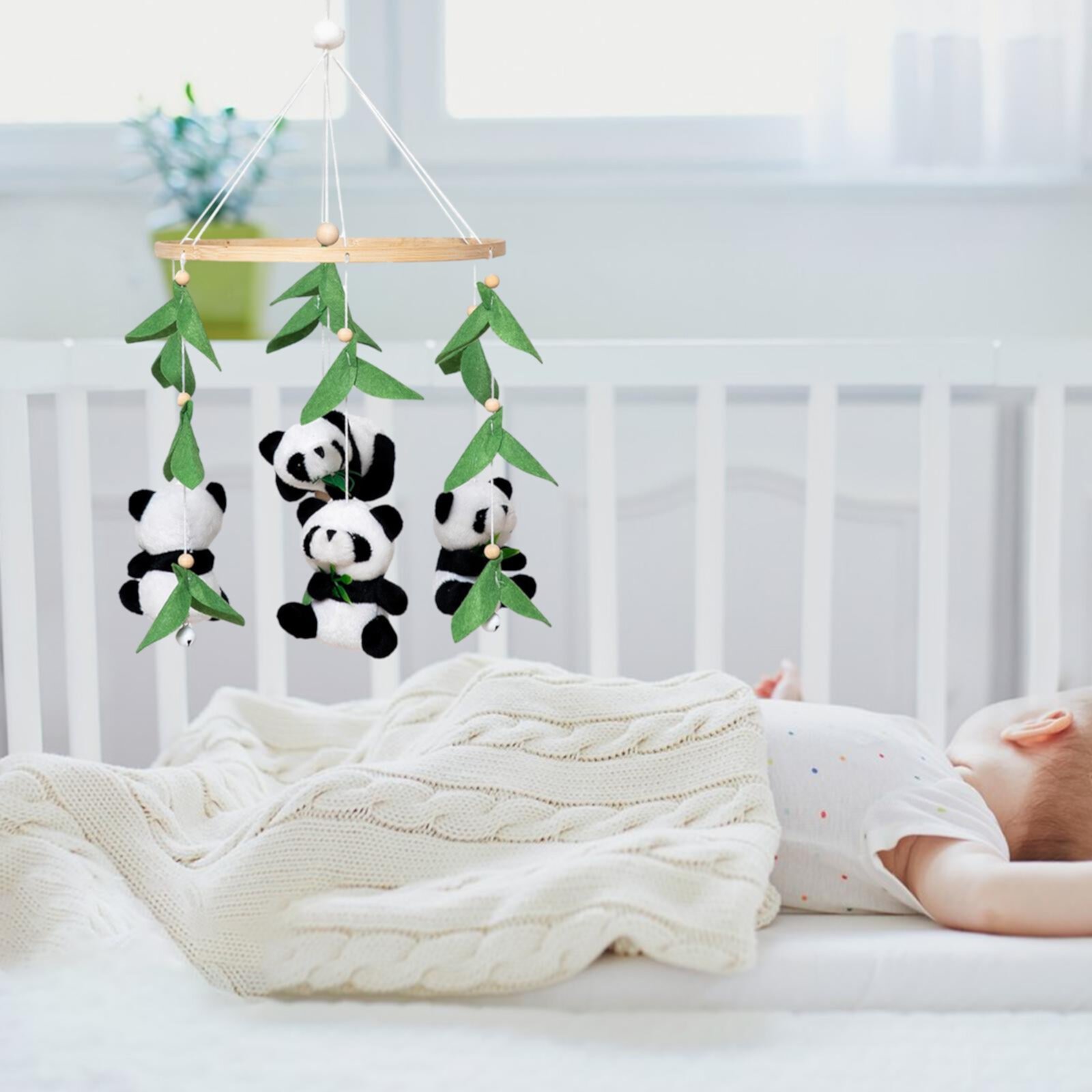 Panda Shape Baby Mobile Toy for Crib Cot Toy Hanging Bed Bell Toy Wind Chime Style B PETSOLA