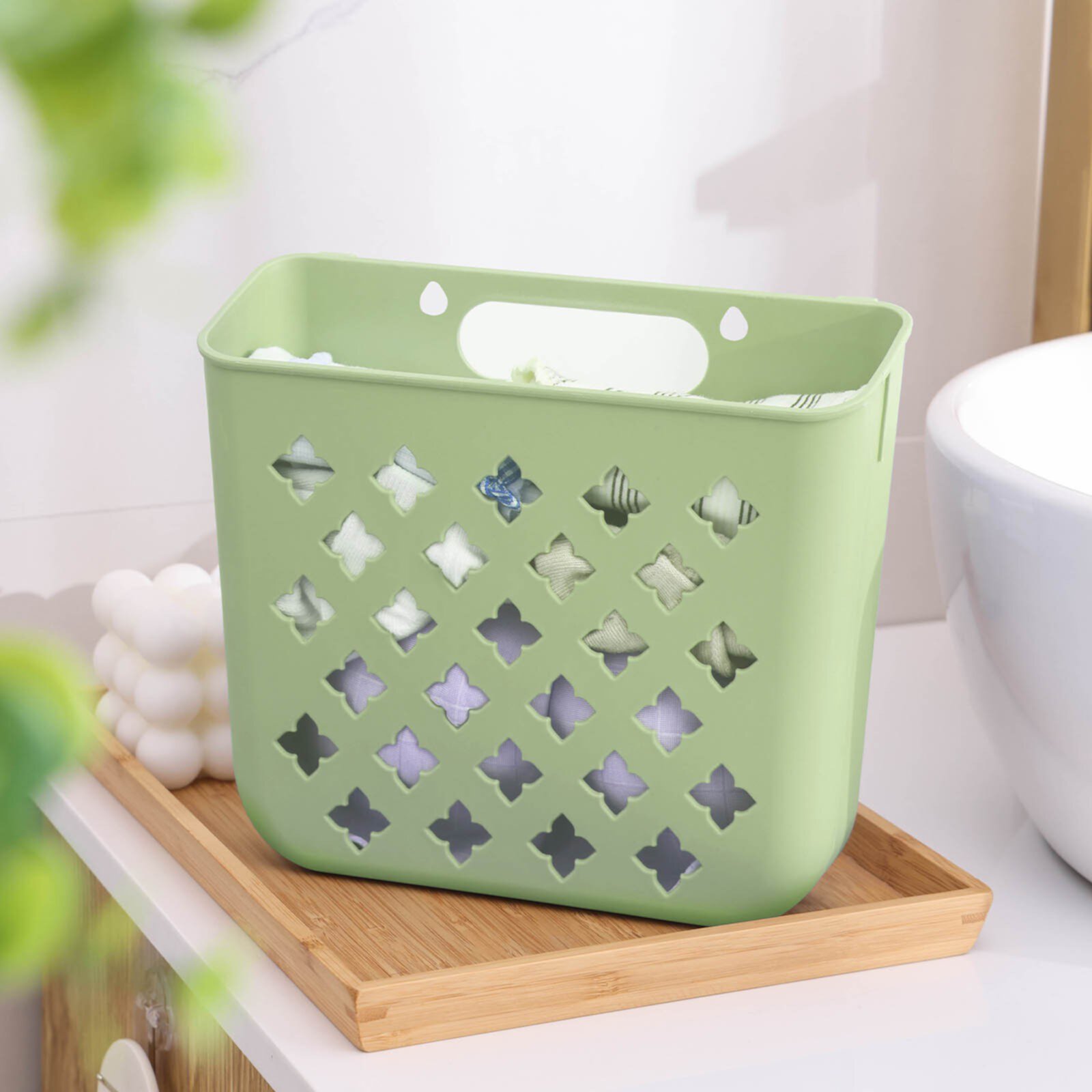 solacol Laundry Basket Laundry Bag Bathroom Folding Dirty Clothes Storage Basket Laundry Basket Household Wall Hanging Large Portable Punch-Free Put Clothes Bucket Extra Large Laundry Basket Solacol