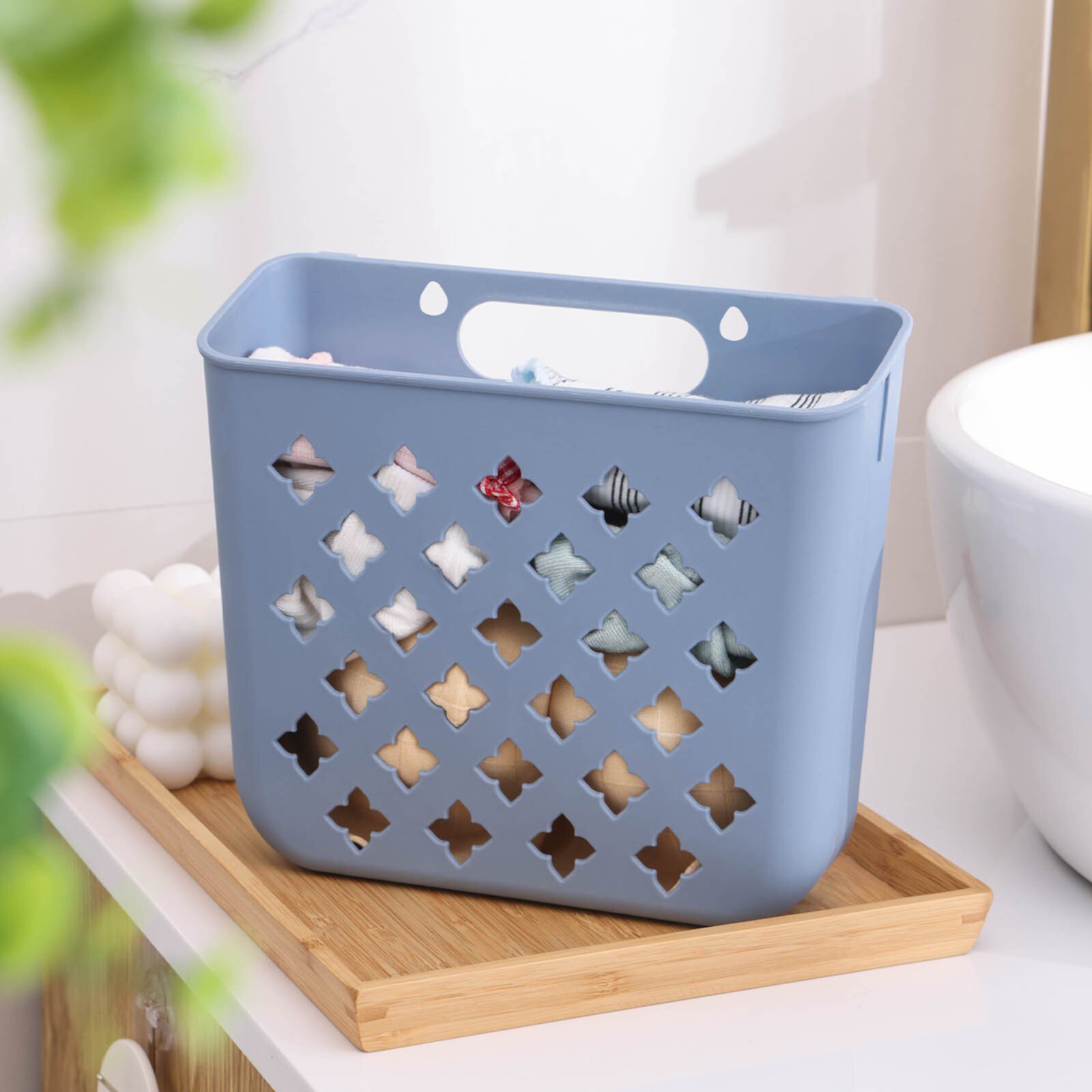 solacol Laundry Basket Laundry Bag Bathroom Folding Dirty Clothes Storage Basket Laundry Basket Household Wall Hanging Large Portable Punch-Free Put Clothes Bucket Extra Large Laundry Basket Solacol