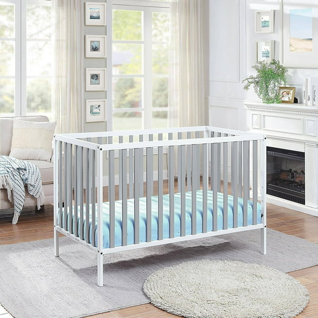 Glavbiku 3-in-1 Baby Convertible Crib,Baby Bed in Black Natural Finish,35'' H x 53.5'' L Glavbiku