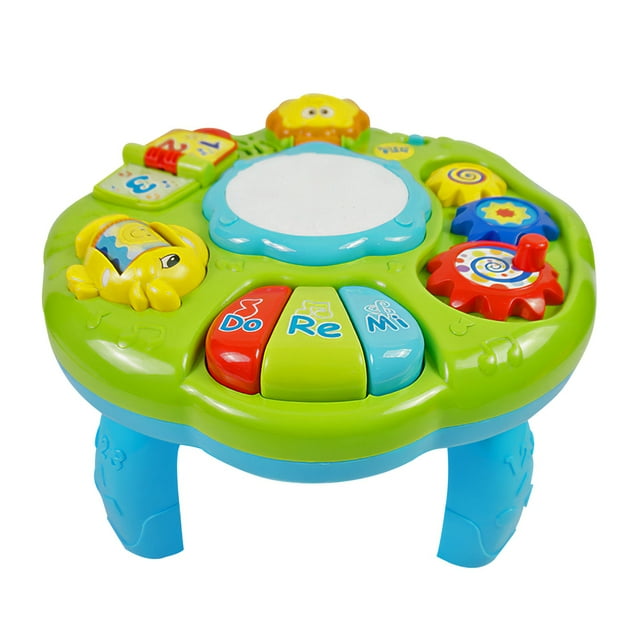 Moclever Toddler Musical Learning Table Baby Activity Center Musical Activity Table for 6+ Months Boys Girls Gift, Green L Moclever