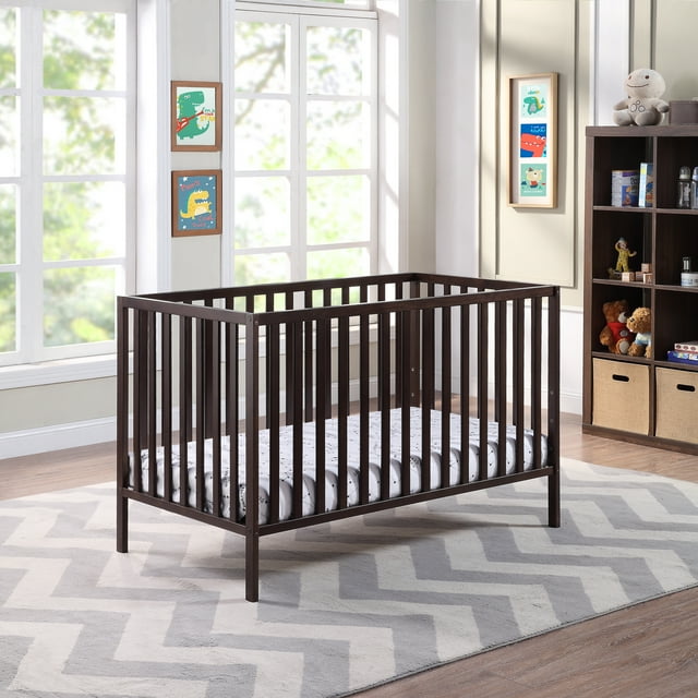 Glavbiku 3-in-1 Baby Convertible Crib,Baby Bed in Black Finish,35" H Glavbiku