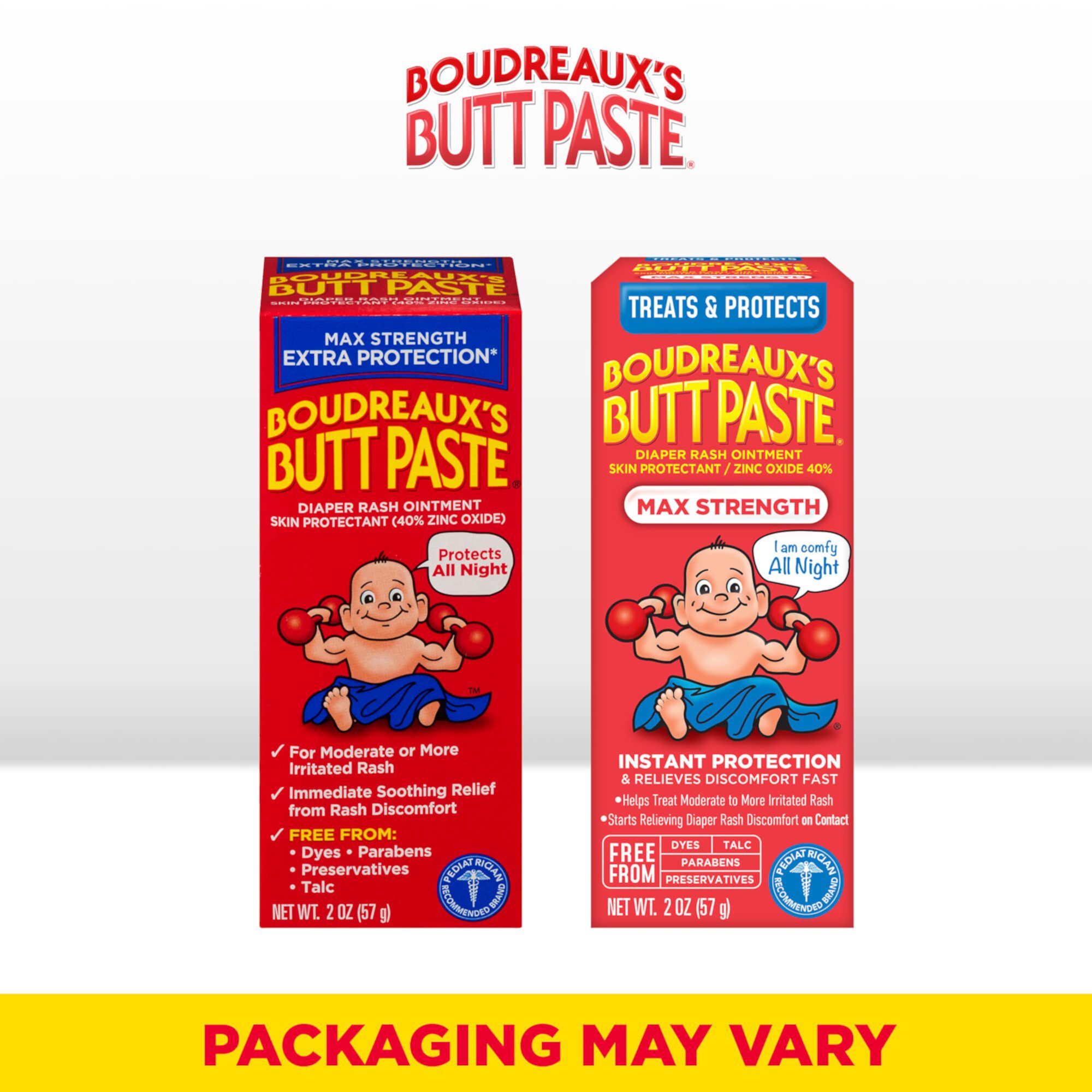 Boudreaux's Butt Paste Diaper Rash Ointment Maximum Strength (Pack of 4) Boudreaux's Butt Paste