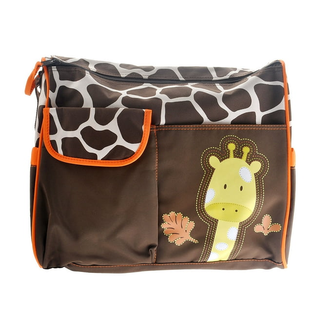 FRCOLOR Giraffe Pattern Multi-function Large Capacity Baby Diaper Changing Pad Travel Mummy Bag Tote Handbag (Orange) FRCOLOR