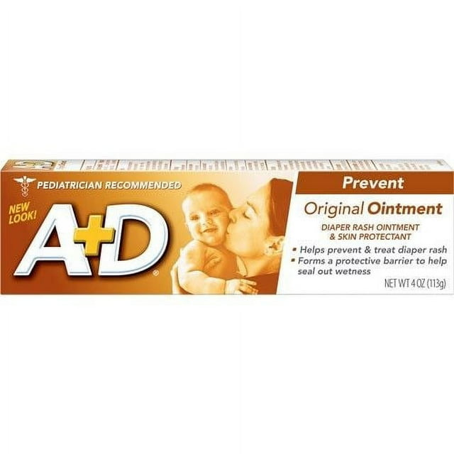 A+D Ungento Original para Dermatitis Del Pañal Humectante para la Piel Del Bebé, Tubo de 4 Oz A+D