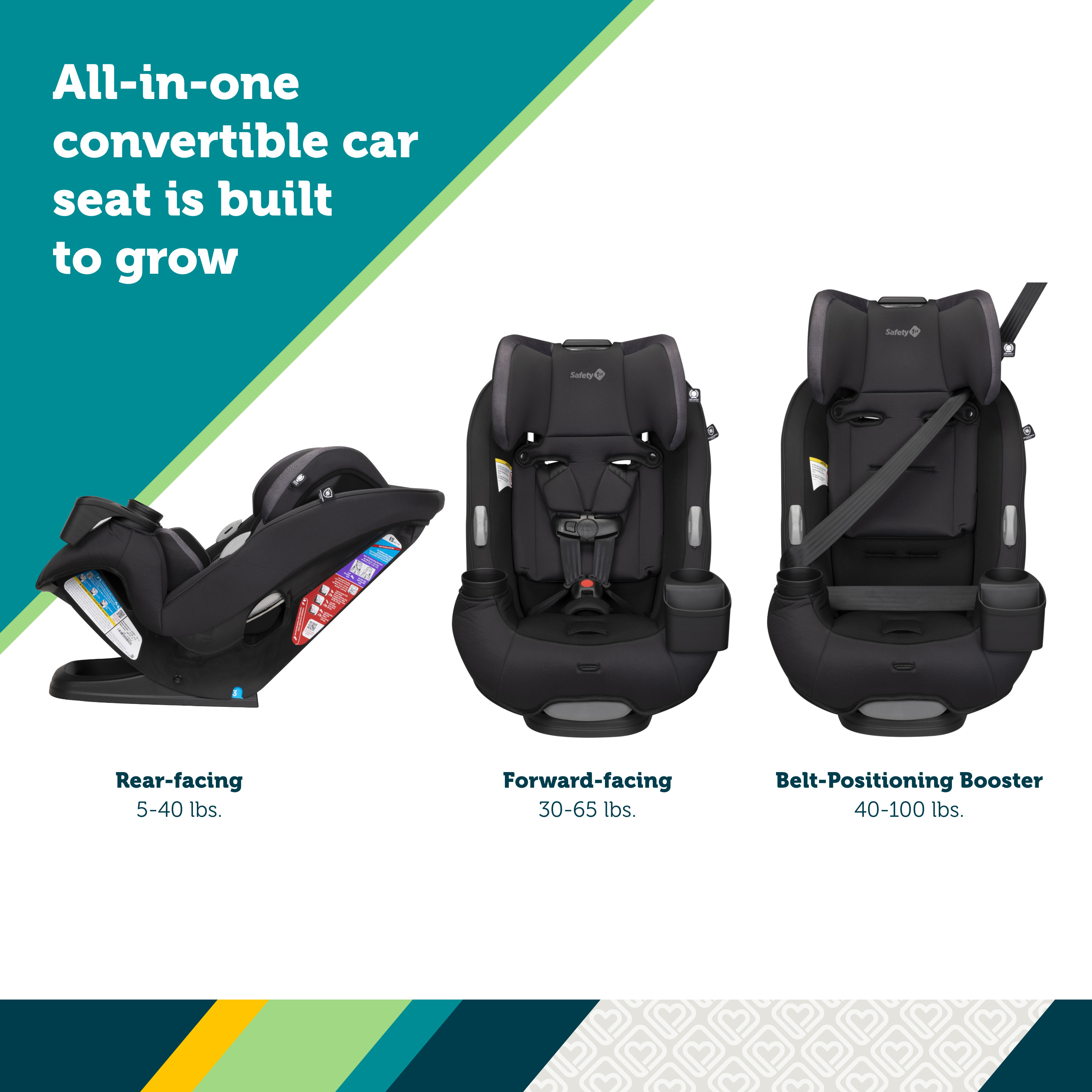 Safety 1st Grow and Go Sprint All-in-One Convertible Car Seat, Sandstone III, Infant & Toddler, Unisex Visit the Safety 1st Store