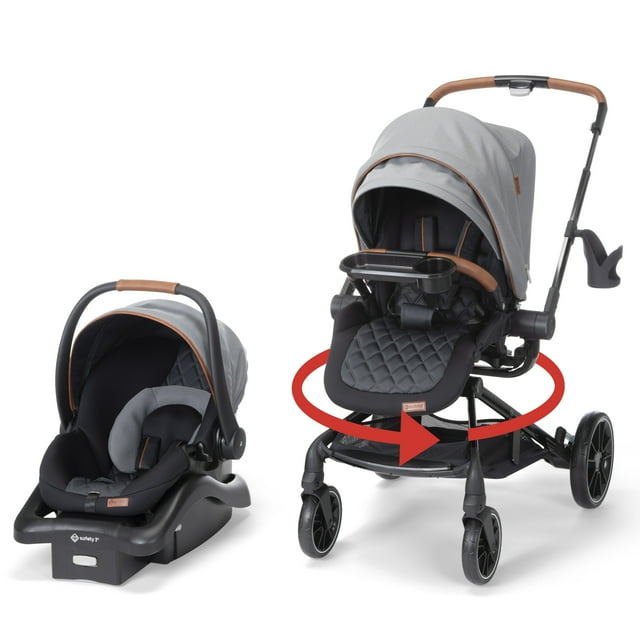 Monbebe 360 Rotating Modular Travel System Stroller with Rear-Facing Infant Car Seat, Brilliant Visit the Monbebe Store