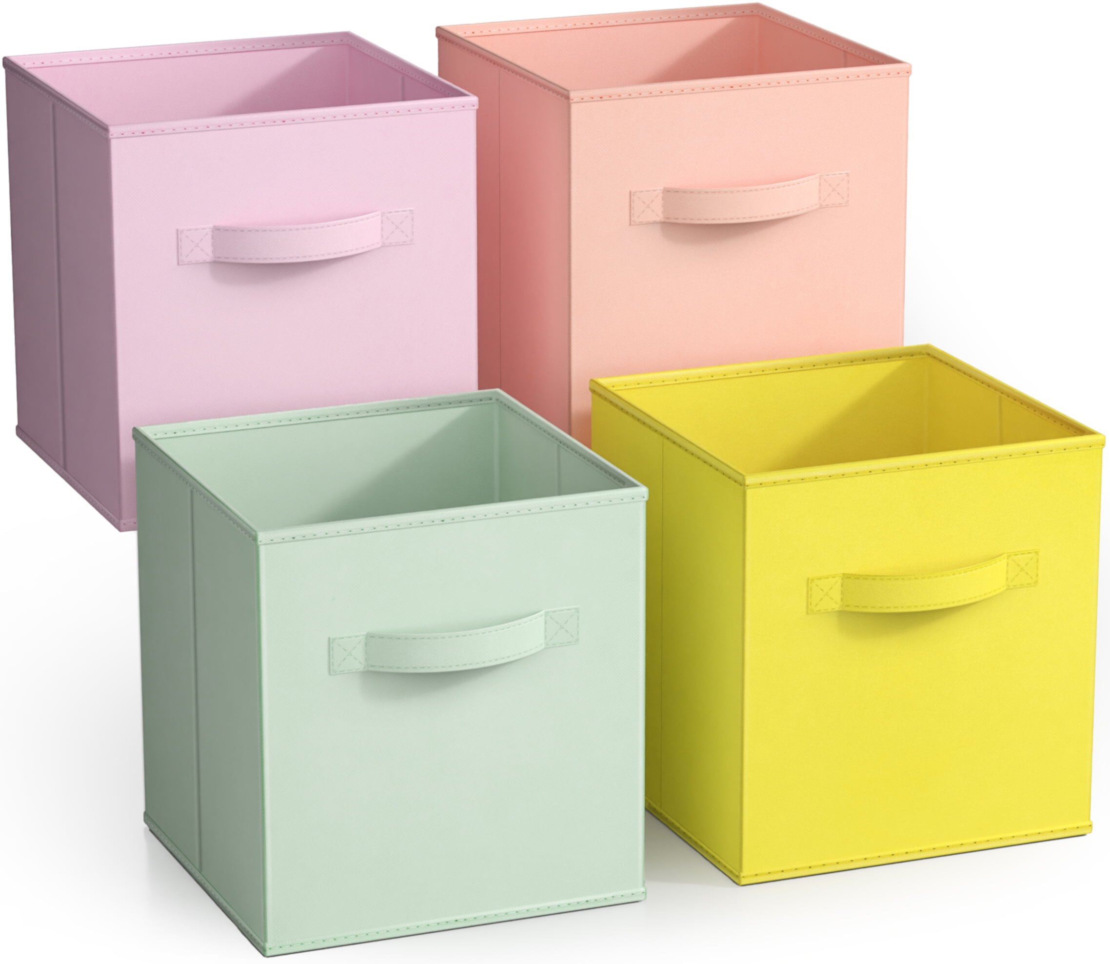 Sorbus Collapsible Cube Fabric Storage Bins (10" x 10"), 4 Pack, in Child & Nursery Pastel Colors Sorbus