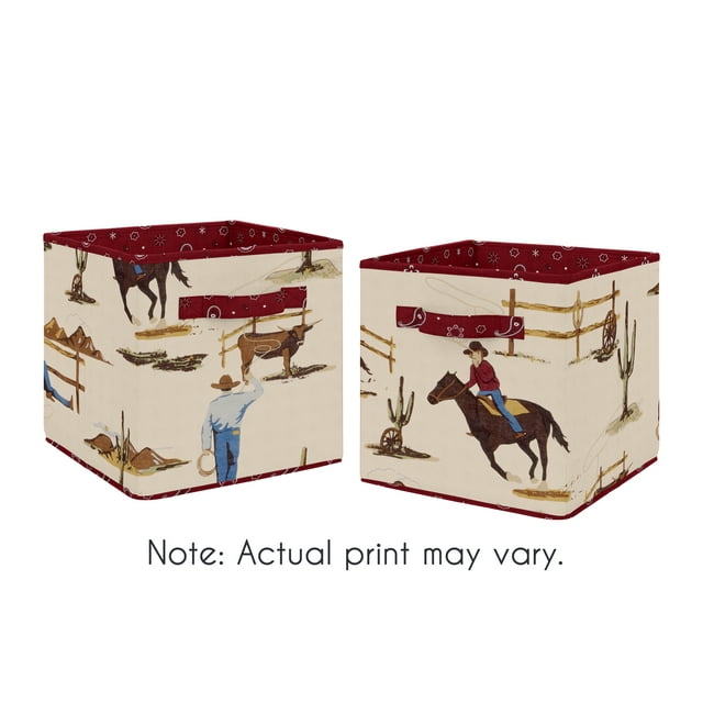 Wild West Cowboy Fabric Storage Cube by Sweet Jojo Designs Sweet Jojo Designs