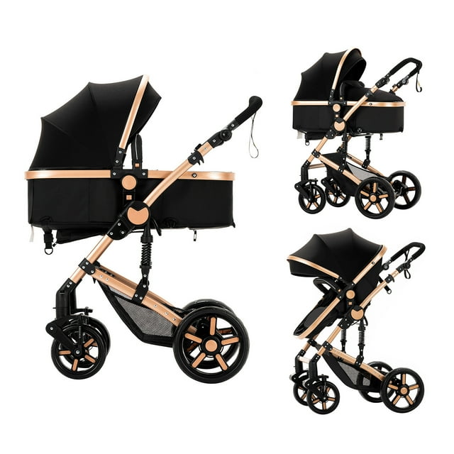 Reversible Bassinet Pram Stroller with Adjustable Canopy for Newborns and Toddlers Magic ZC