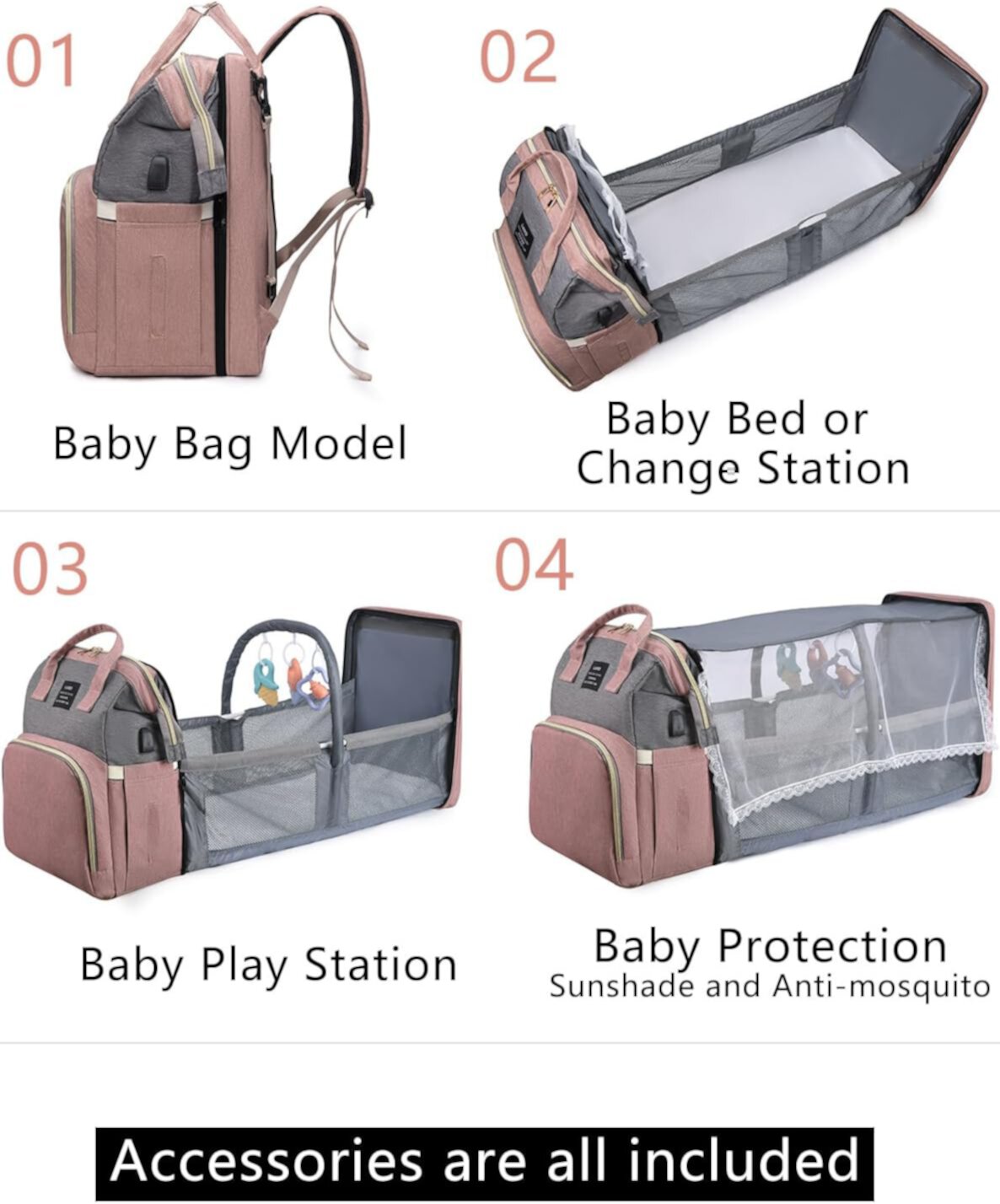 Diaper Backpack with Changing Station GPED