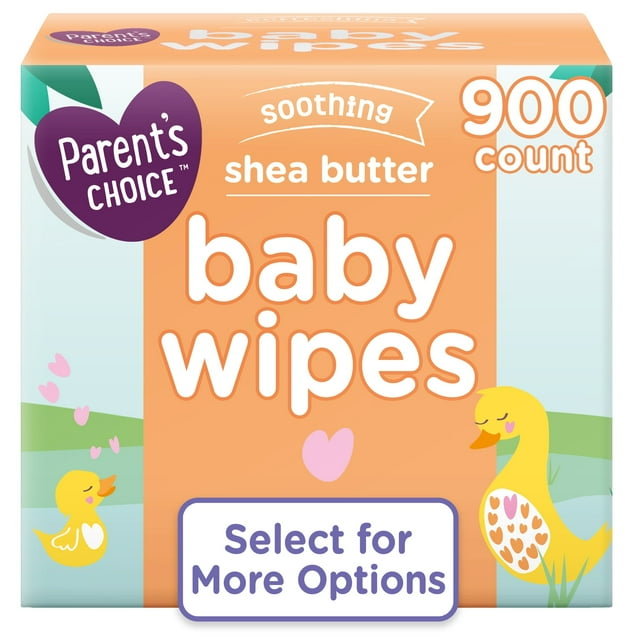 Parent's Choice Shea Butter Baby Wipes, 900 Count (Select for More Options) Parent's Choice