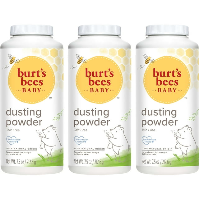 Burt,S Bees Baby Dusting Powder, 100% Natural Origin, Talc-Free, Pediatrician Tested, 7.5 Ounces, Pack Of 3, Pack May Very BURT'S BEES