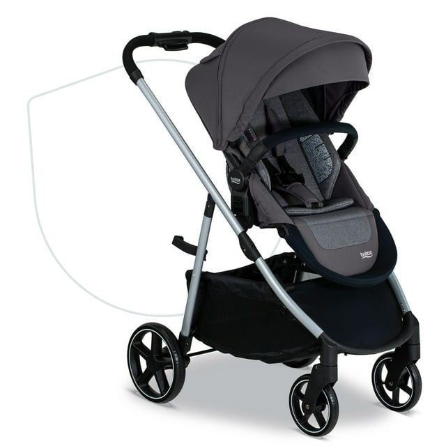 Britax Grove Modular Stroller, Lightweight Stroller with CozyFit, Pindot Stone Britax