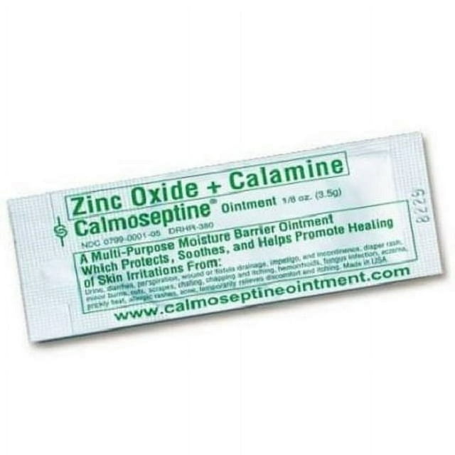 Calmoseptine Skin Healing Moisture Barrier Ointment - Effective for Wound Care, Diaper Rashes, Irritation, Burn, Cuts & Itching with Menthol & Zinc Oxide for Healthy Skincare - 0.125 Oz, Pack of 5 Calmoseptine