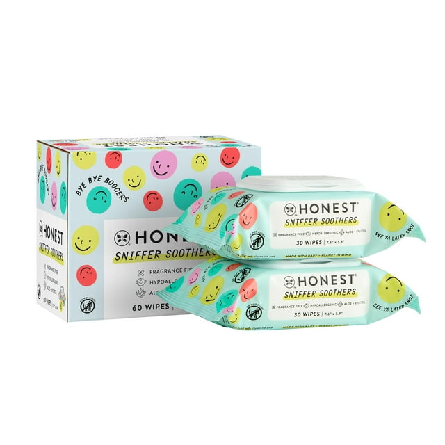 The Honest Company, Sniffer Soothers Nose & Face Wipes, 60ct The Honest Company