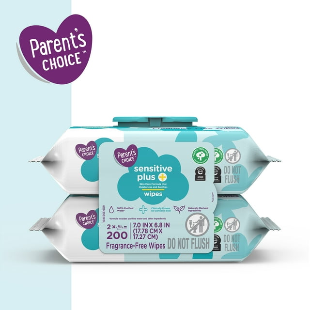 Parent's Choice Sensitive Plus Baby Wipes 200ct Parent's Choice