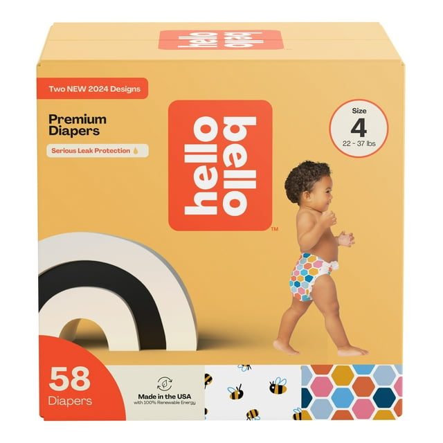 Hello Bello Premium Baby Diapers, Infant Size 4, 58 Count (Select for More Options) Hello Bello